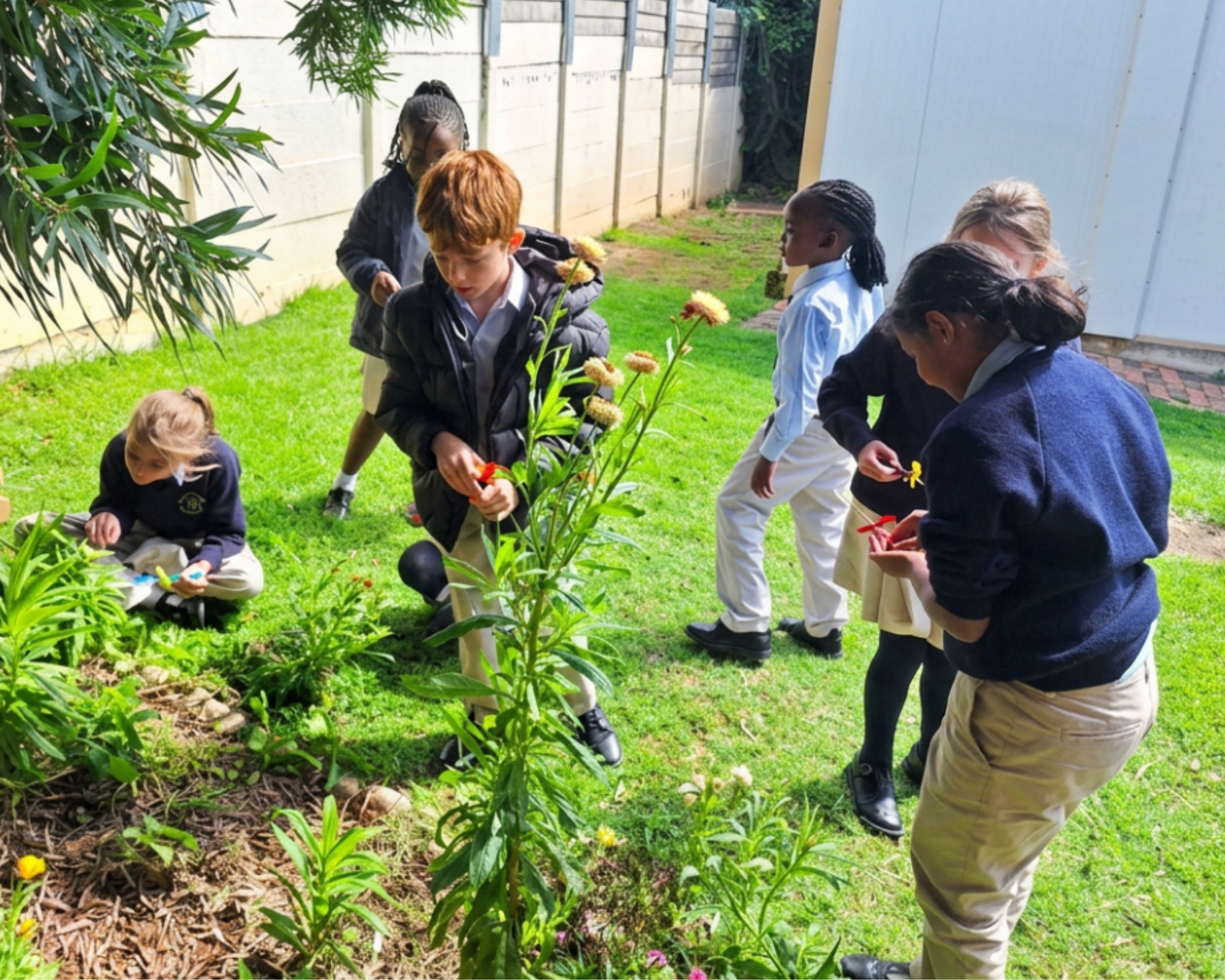 Oak Hill learners tending the school garden